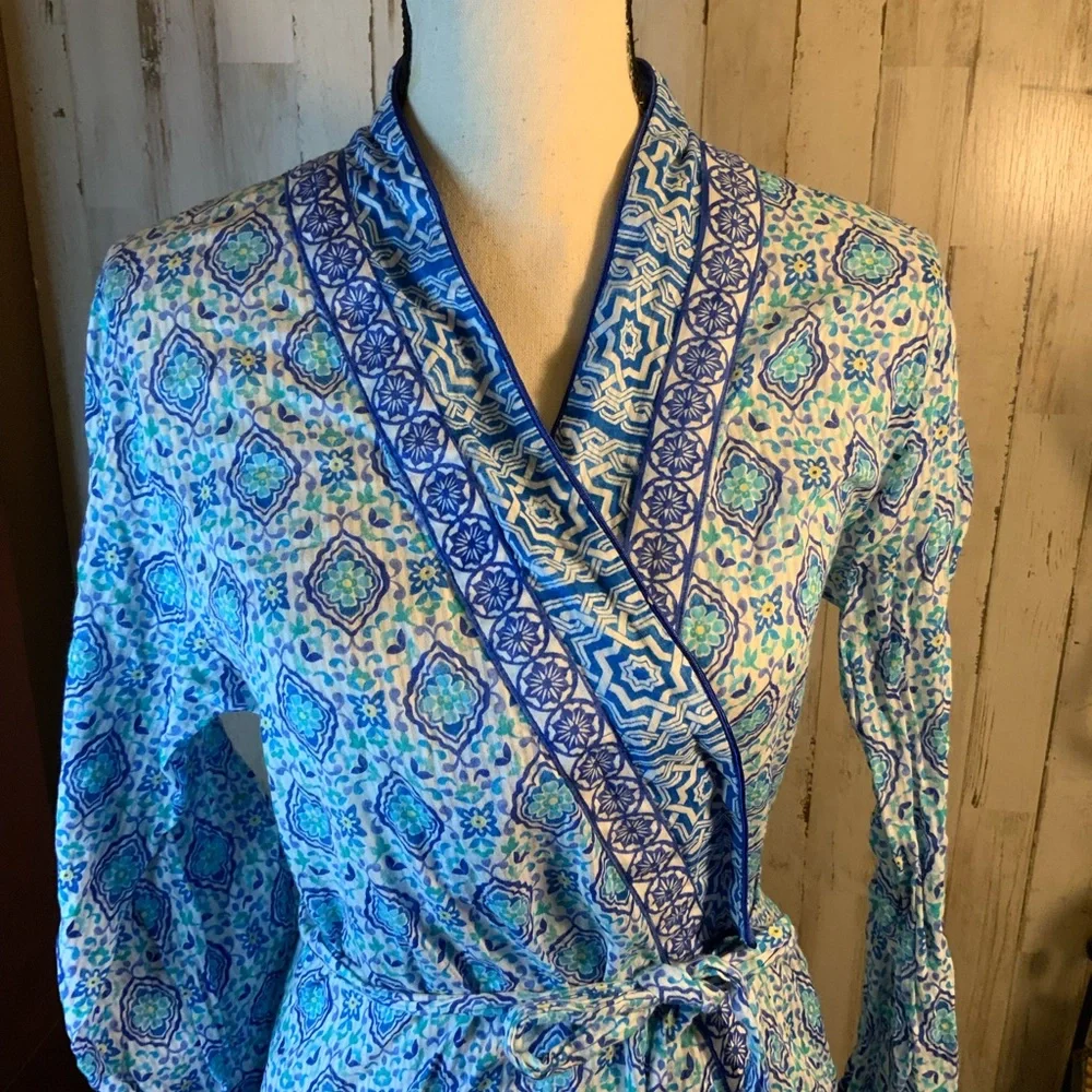 Oscar de la Renta cotton shirt robe. Size M - Picture 2 of 6